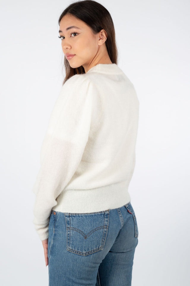 Brook Knit Volumen O-Neck - Off White