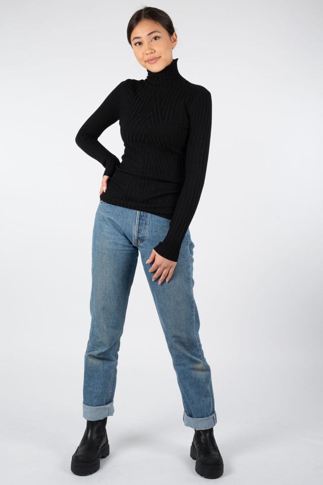 Chelsea LS Knit Top - Black