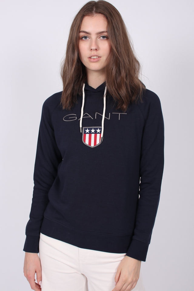 Gant Shield Sweat Hoodie - Evening Blue - GANT - Gensere - VILLOID.no