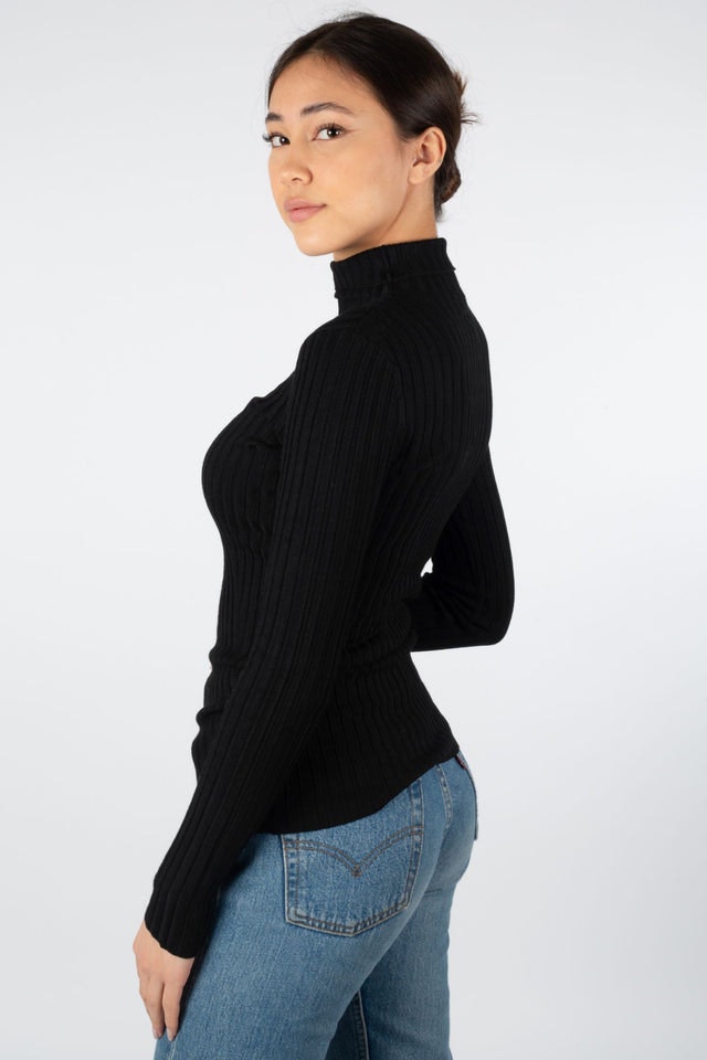 Chelsea LS Knit Top - Black