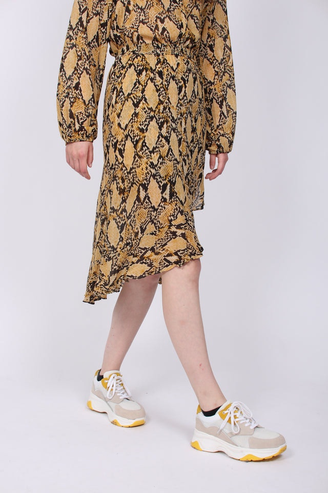 Snake Midi Skirt - Chai Tea - Second Female - Skjørt - VILLOID.no