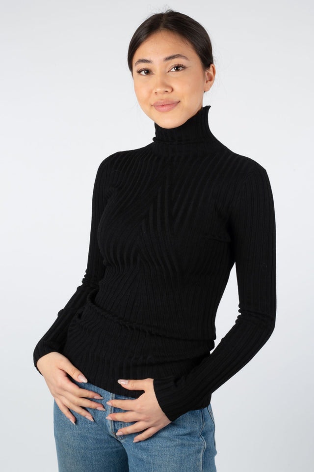 Chelsea LS Knit Top - Black