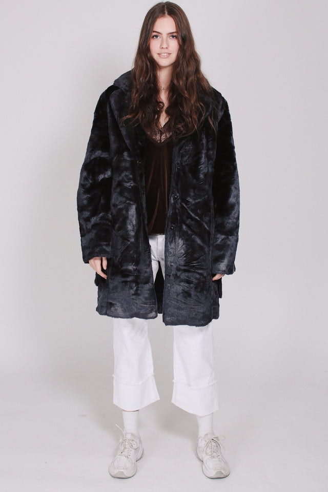 Barbara Faux Furcoat - Blue - Line of Oslo - Jakker - VILLOID.no