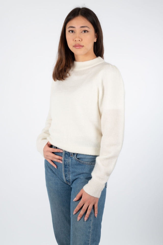 Brook Knit Volumen O-Neck - Off White