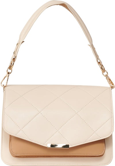 Blanca Multi Compartment Bag - Nude Leather Look