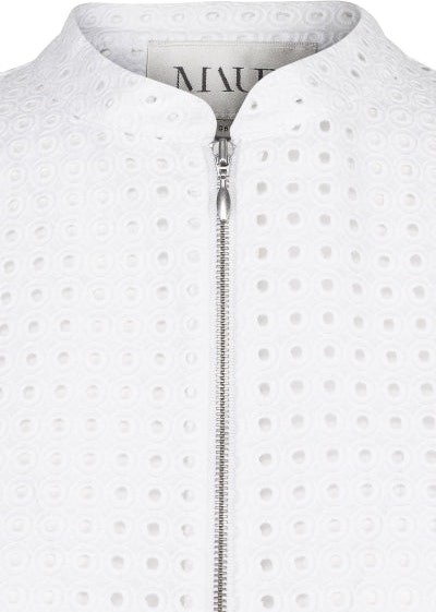 Zip Up Lace Top - White - MAUD - T-skjorter & Topper - VILLOID.no