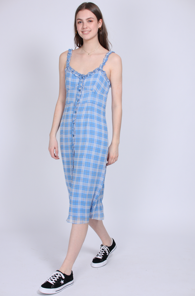 Terna Midi Strap Dress - Little Boy Blue - Second Female - Kjoler - VILLOID.no