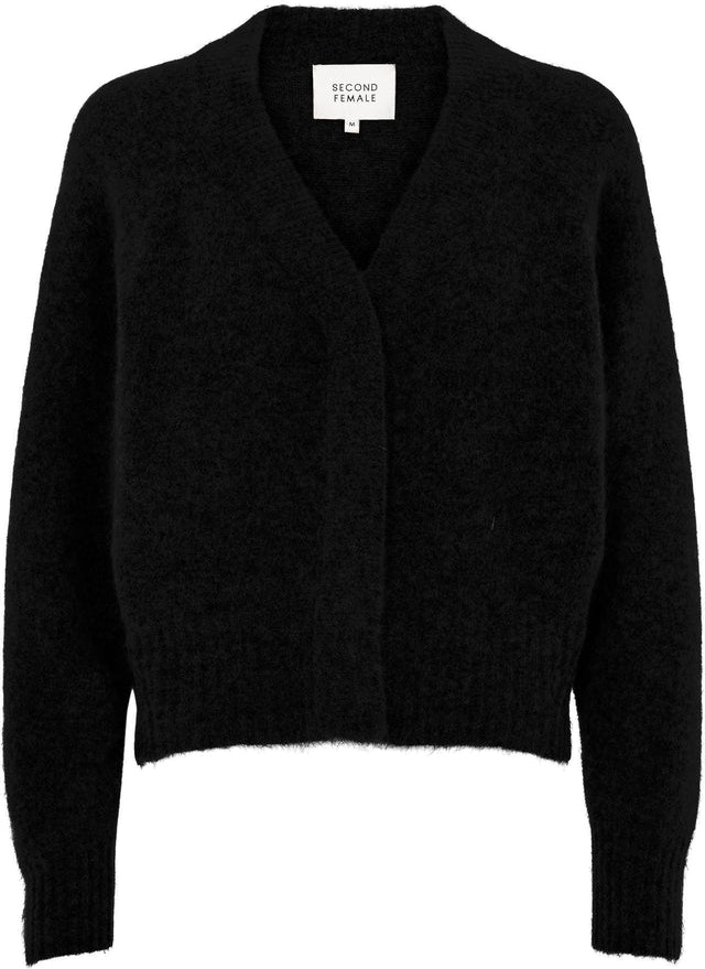 Brook Knit Boxy Cardigan - Black - Second Female - Gensere - VILLOID.no