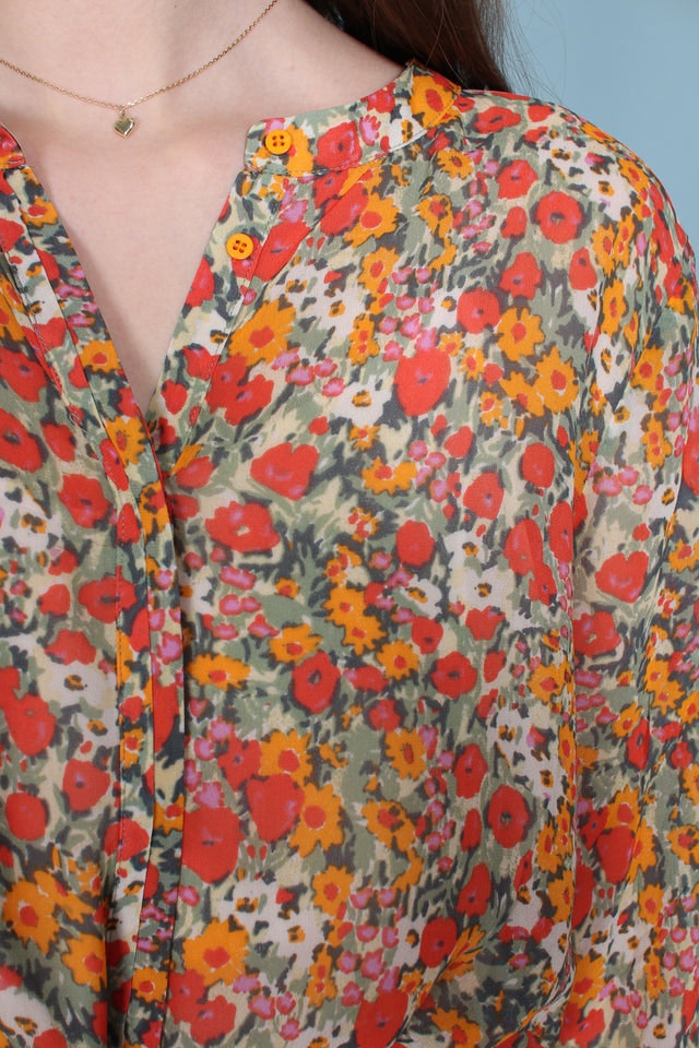 Bloom Long Shirt - Blazing Orange - Second Female - Kjoler - VILLOID.no