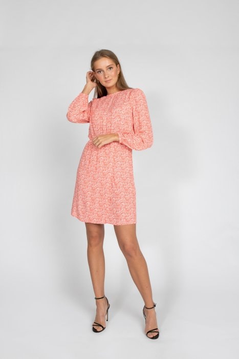 Ella Printed Dress - Coral