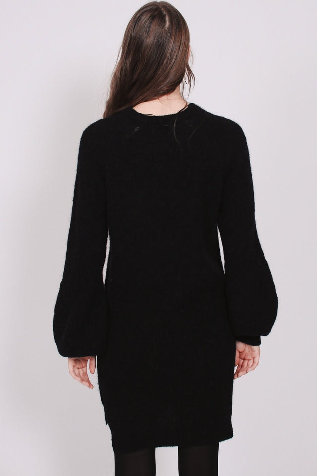 Fluffy Rib Dress - Black - MAUD - Kjoler - VILLOID.no