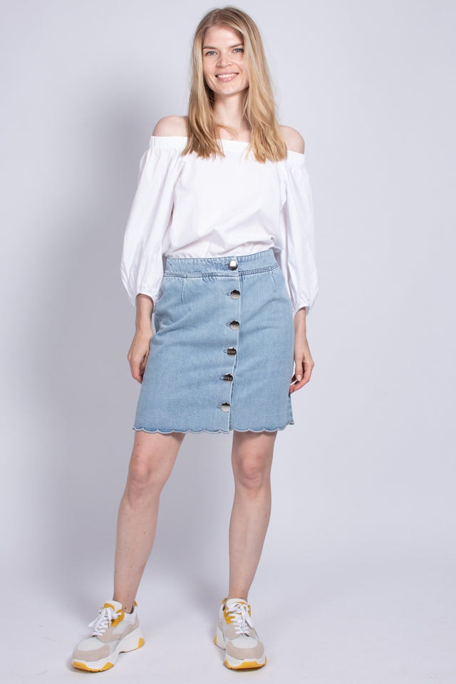 Paras No Shoulder Blouse - White - Second Female - Bluser & Skjorter - VILLOID.no