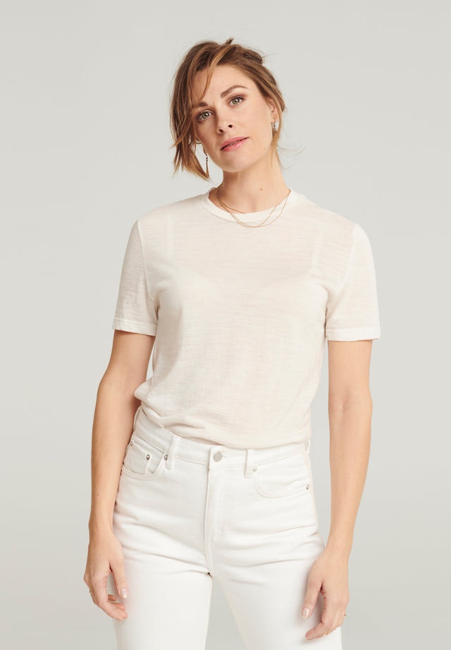 Wool Wide T-shirt - Cream - Pierre Robert x Jenny Skavlan - T-skjorter & Topper - VILLOID.no
