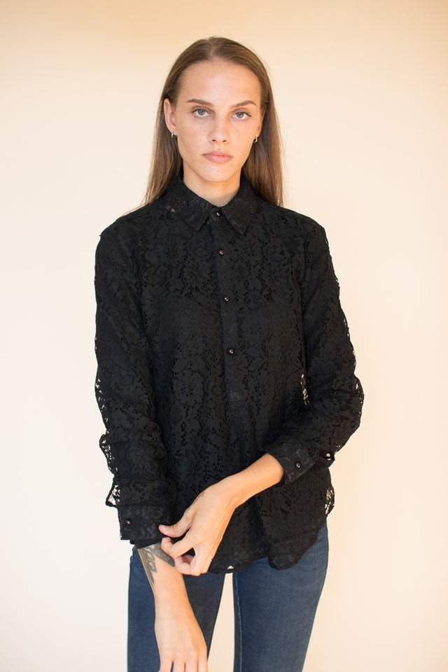 Mona Laceshirt - Black - Line of Oslo - Bluser & Skjorter - VILLOID.no