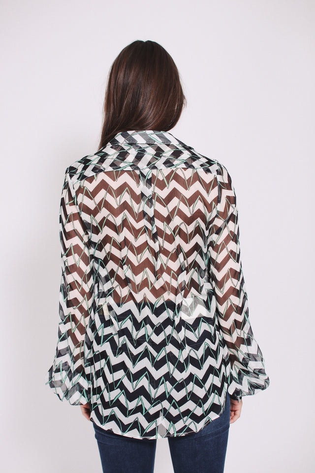 Kristin Printblouse - Stripe - Line of Oslo - Bluser & Skjorter - VILLOID.no