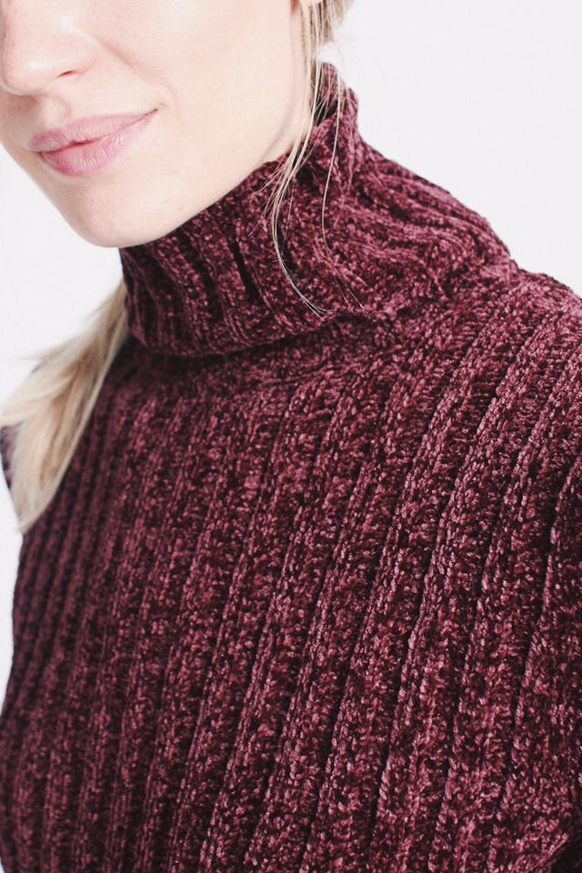 Chenille Turtleneck - Vineyard wine - MAUD - Gensere - VILLOID.no