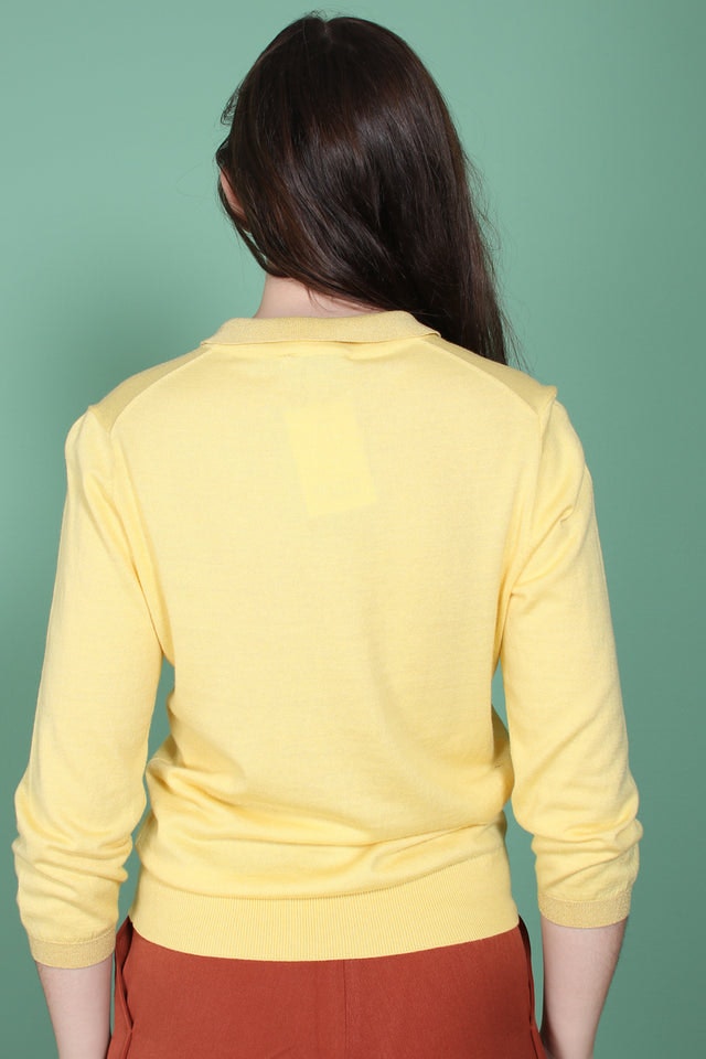 Ursula Knit Polo - Sunshine - Second Female - Gensere - VILLOID.no