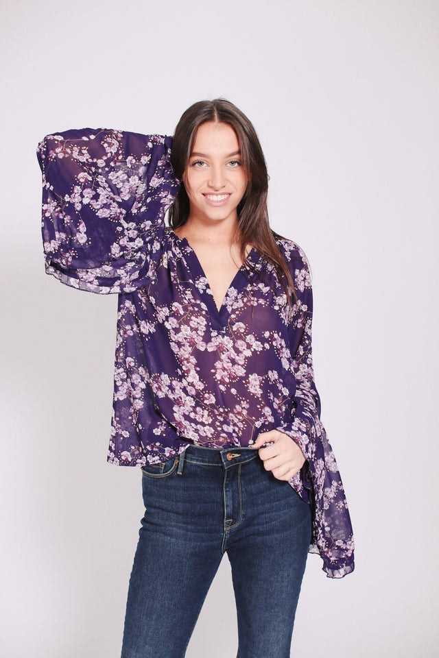 Silje Flowerblouse - Lilac - Line of Oslo - Bluser & Skjorter - VILLOID.no