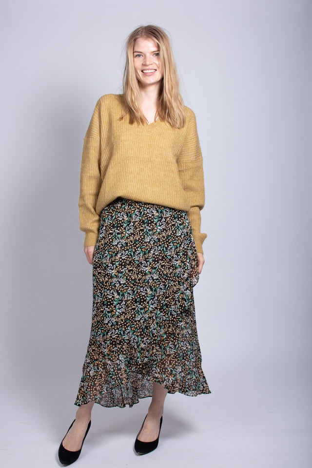 Wise Midi Skirt - Black - Second Female - Skjørt - VILLOID.no