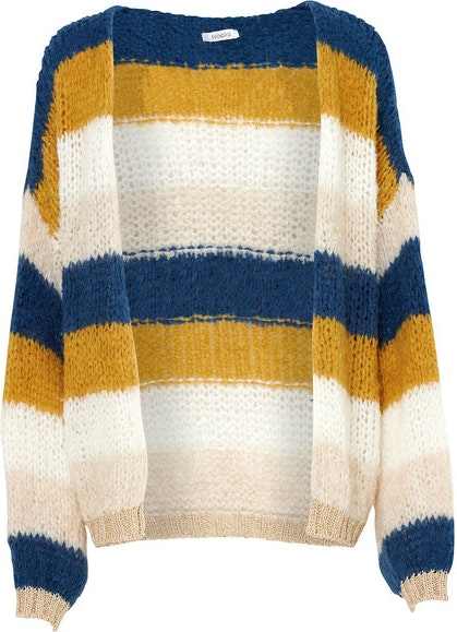 Kala Knit Cardigan Wool - Dusty Blue/Ocker - Noella - Gensere - VILLOID.no