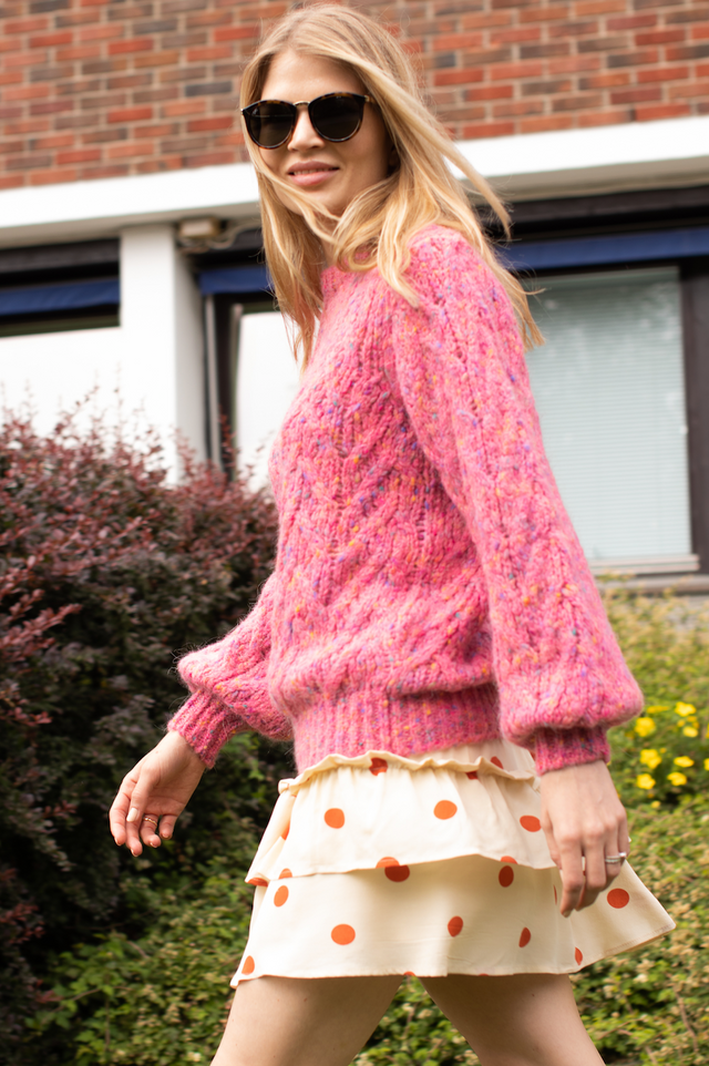 Adelia Skirt - Birch Polka Dot Aop - Just Female - Skjørt - VILLOID.no