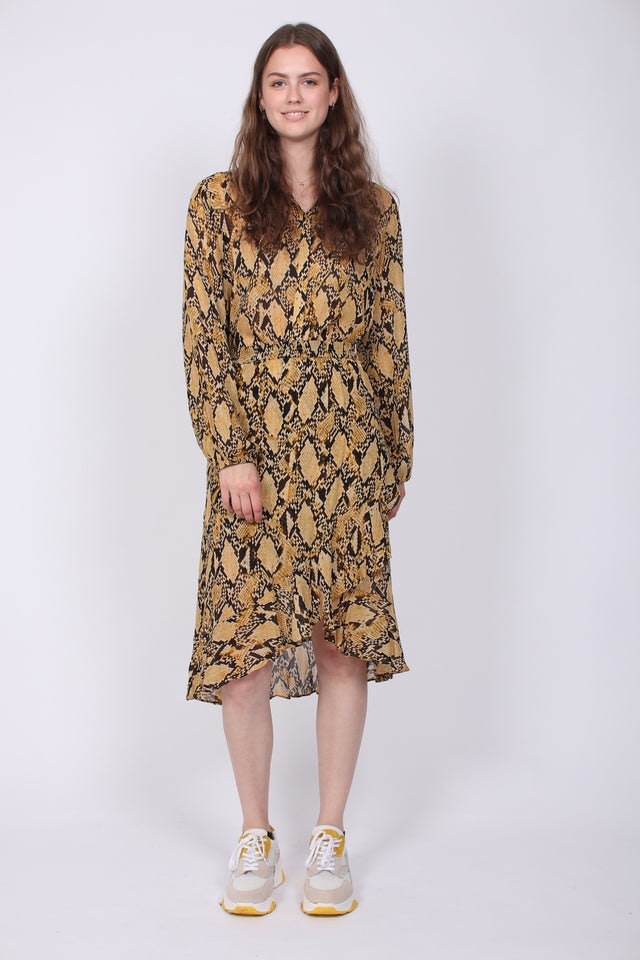 Snake Midi Skirt - Chai Tea - Second Female - Skjørt - VILLOID.no