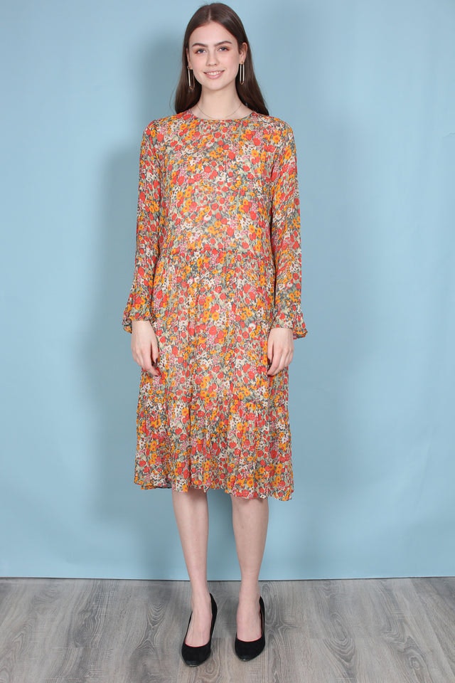 Bloom Dress - Blazing Orange - Second Female - Kjoler - VILLOID.no