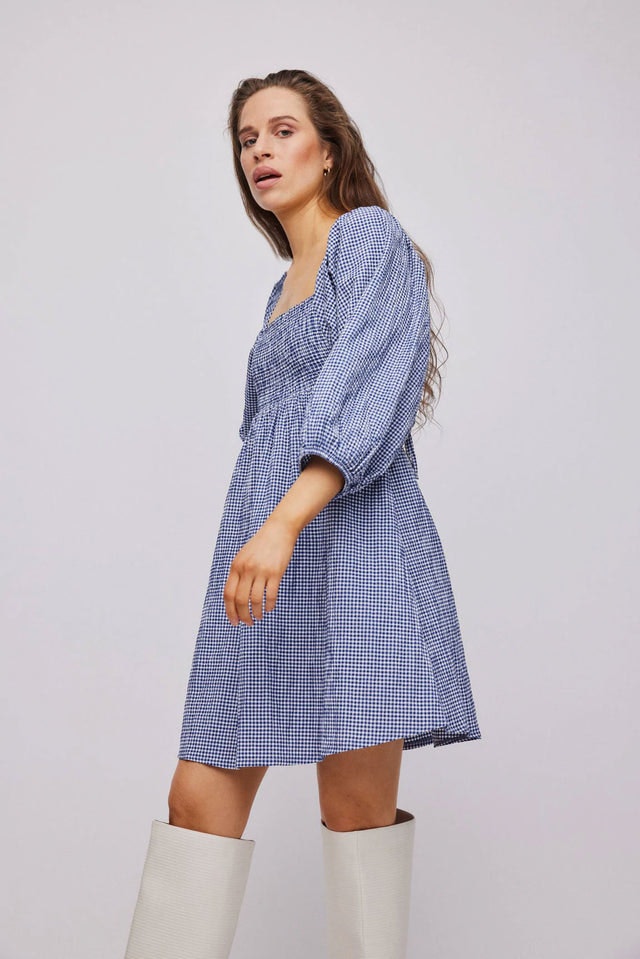 Indiana Smock Dress - Navy Blue
