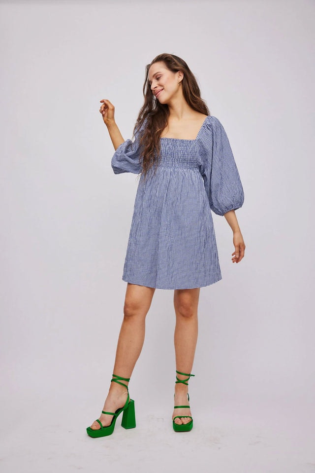 Indiana Smock Dress - Navy Blue