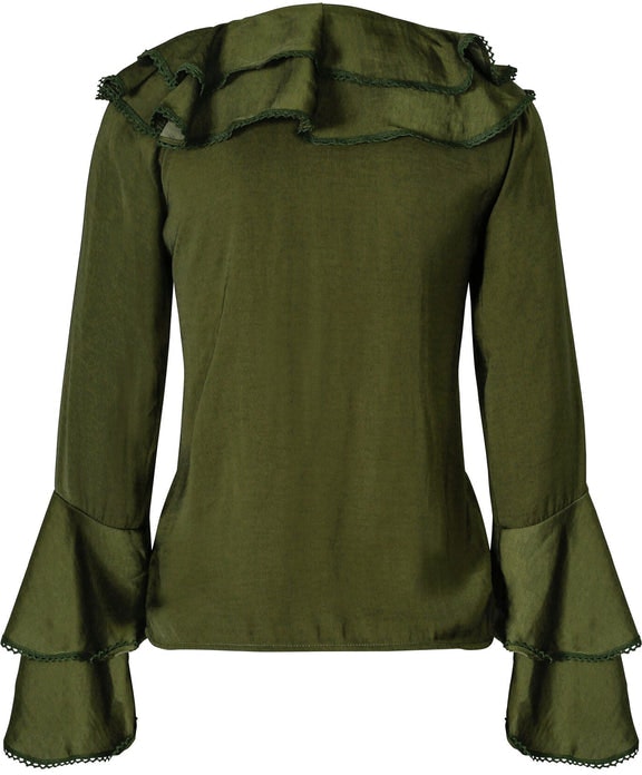 Corinne Blouse - Army Green - Love Lolita - Bluser & Skjorter - VILLOID.no