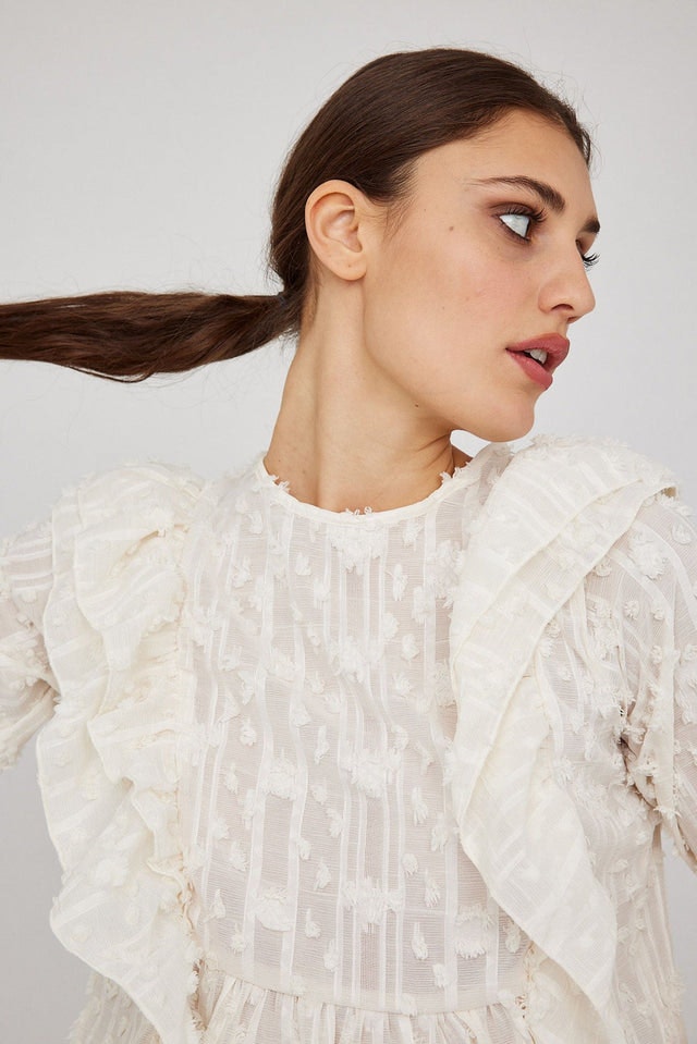 Julia Ruffle Blouse - Nimbus Cloud