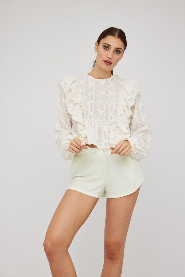 Julia Ruffle Blouse - Nimbus Cloud