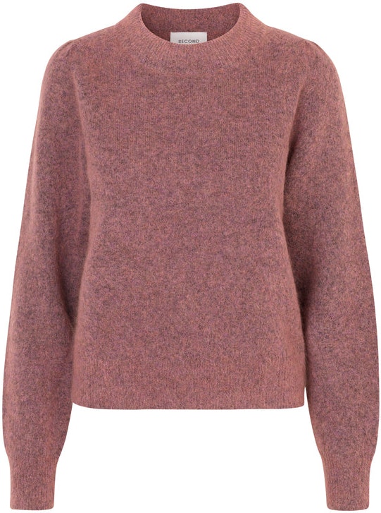 Brooky Knit Volumen O-Neck - Desert Sand - Second Female - Gensere - VILLOID.no