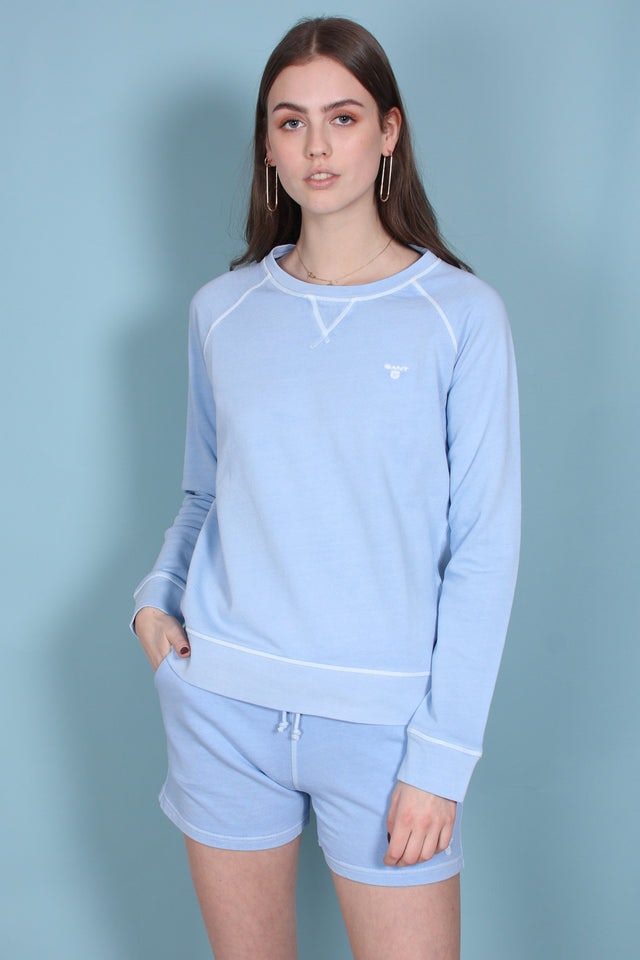 Sunbleached C-neck Sweat - Capri Blue - GANT - Gensere - VILLOID.no