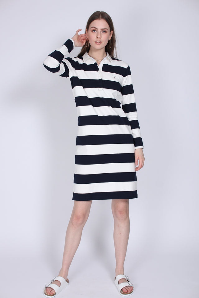 Striped Heavy Rugger Dress - Evening Blue - GANT - Kjoler - VILLOID.no
