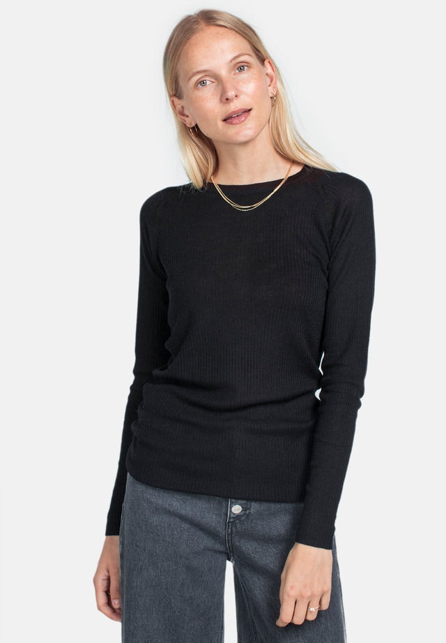Wool Long Sleeve - Black - Pierre Robert x Jenny Skavlan - Gensere - VILLOID.no