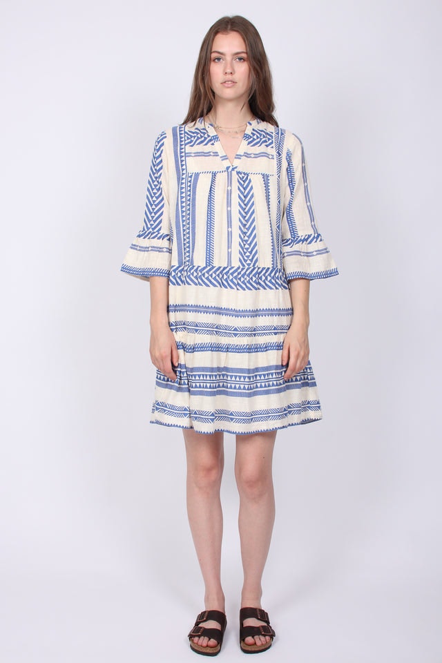 Gunvor Aztec Dress - Blue - Neo Noir - Kjoler - VILLOID.no