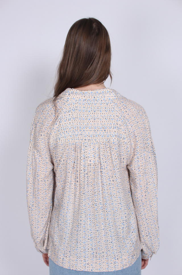 Splash LS Blouse - Little Boy Blue - Second Female - Bluser & Skjorter - VILLOID.no
