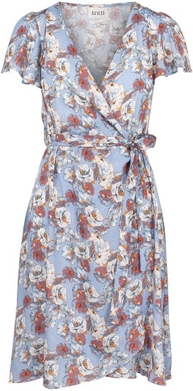 Flower Wrap Dress - Xenon Blue - MAUD - Kjoler - VILLOID.no