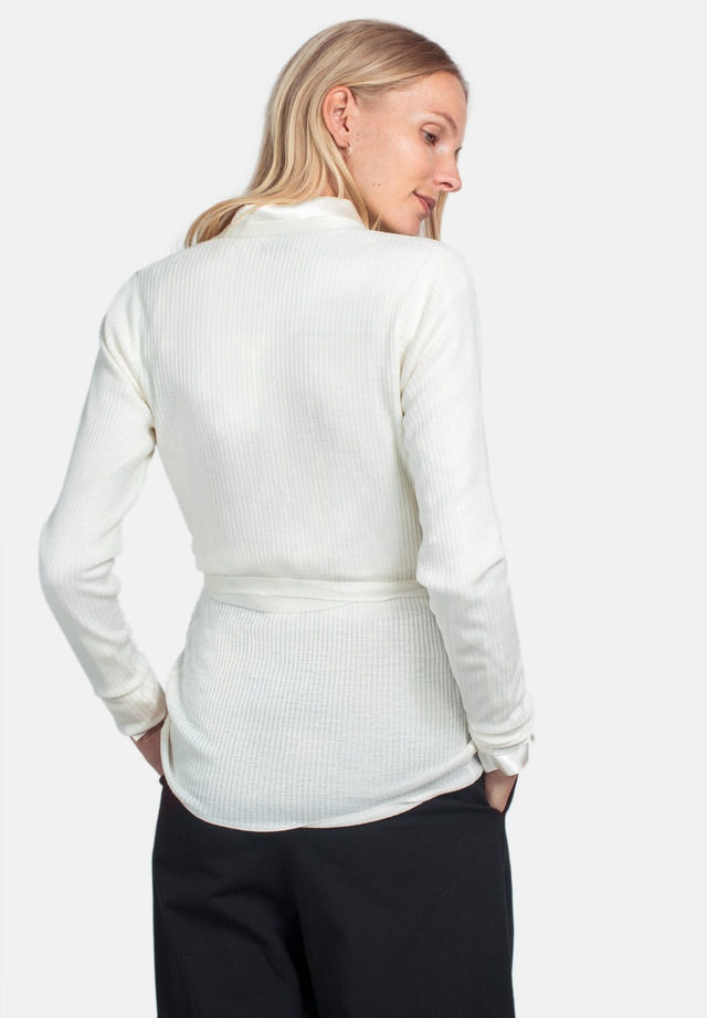 Wool Wrap Top - Cream - Pierre Robert x Jenny Skavlan - Gensere - VILLOID.no