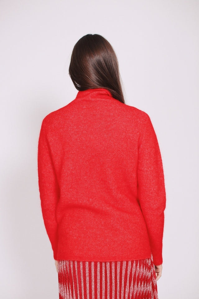 Brook Knit New T-neck - Poinciana - Second Female - Gensere - VILLOID.no