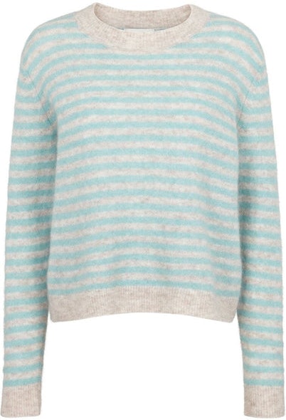 Amaris Knit O-neck - Aqua Haze - Second Female - Gensere - VILLOID.no