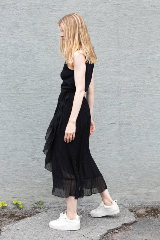 Mounce Long Wrap Skirt - Black - Second Female - Skjørt - VILLOID.no