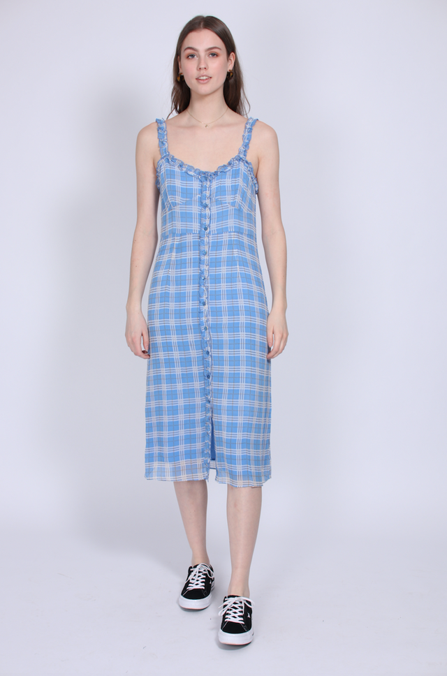 Terna Midi Strap Dress - Little Boy Blue - Second Female - Kjoler - VILLOID.no