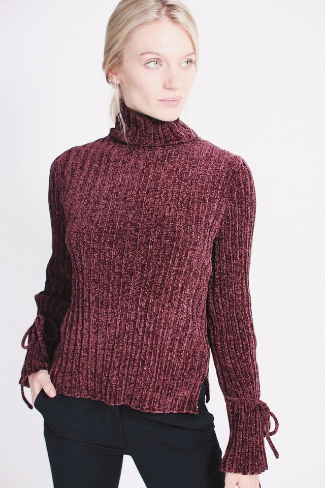 Chenille Turtleneck - Vineyard wine - MAUD - Gensere - VILLOID.no