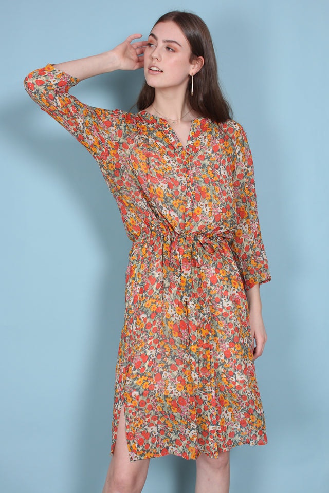 Bloom Long Shirt - Blazing Orange - Second Female - Kjoler - VILLOID.no