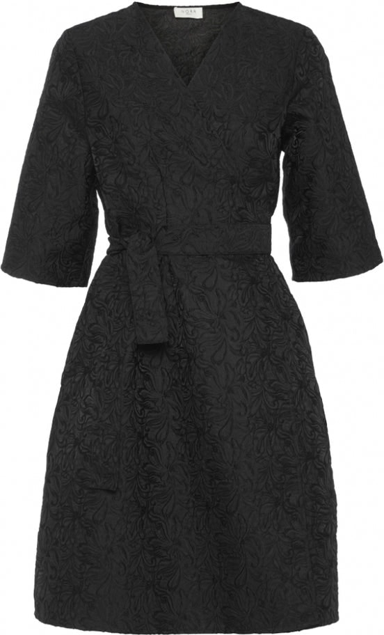 Tilde Wrap Dress - Black - NORR - Kjoler - VILLOID.no
