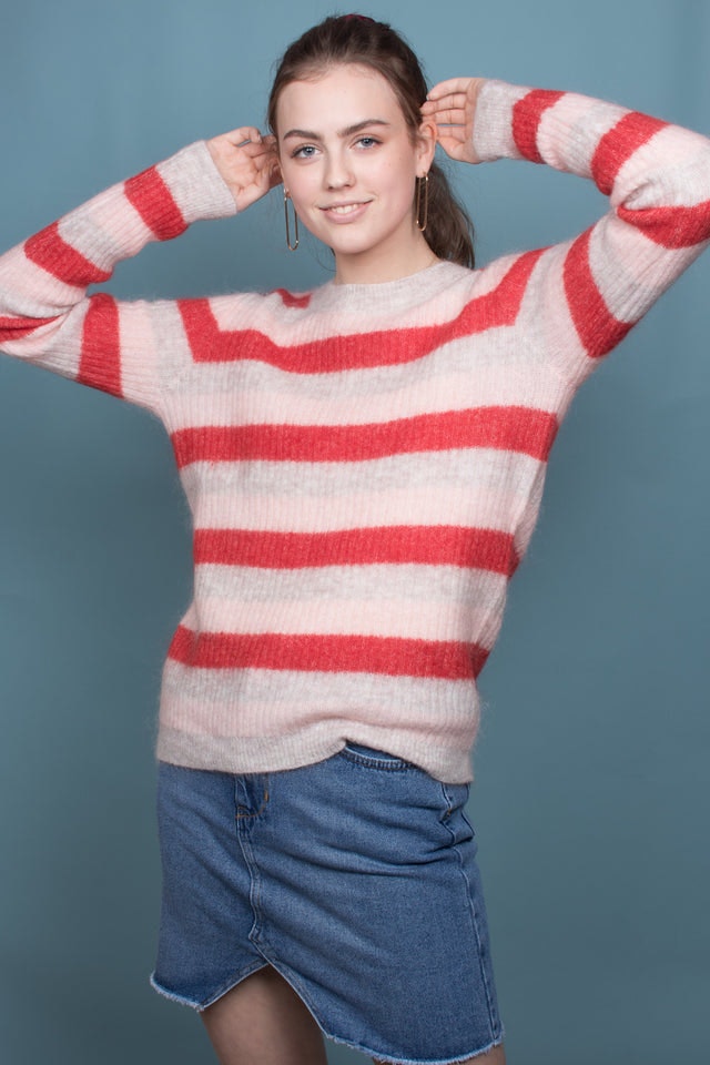 Stella Knit O-Neck - Valiant Poppy - Second Female - Gensere - VILLOID.no