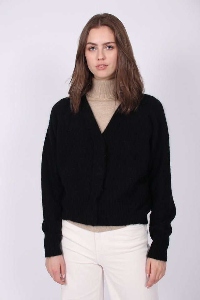 Brook Knit Boxy Cardigan - Black - Second Female - Gensere - VILLOID.no