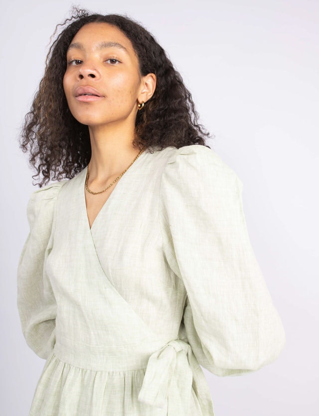 Agnes Linen Dress - Green